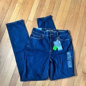NWT Eddie Bauer Dark Rinse Womens Blue Jeans size 10 Tall